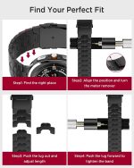 ⁦Newentor No Gaps Bands Compatible with Samsung Galaxy Ultra 2025 Strap Stainless Steel Metal Replacement Watch 8 47mm Strap Women Men Black⁩ - الصورة ⁦6⁩