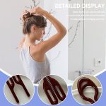 ⁦YelaJoy 10Pcs 4-Hole Twist Hairpin 7.5cm Brown Set, Durable High Quality Lightweight U-Shaped Hair Pins Elegant Hair Bun Accessories, for Women & Girls Hair Decoration⁩ - الصورة ⁦2⁩