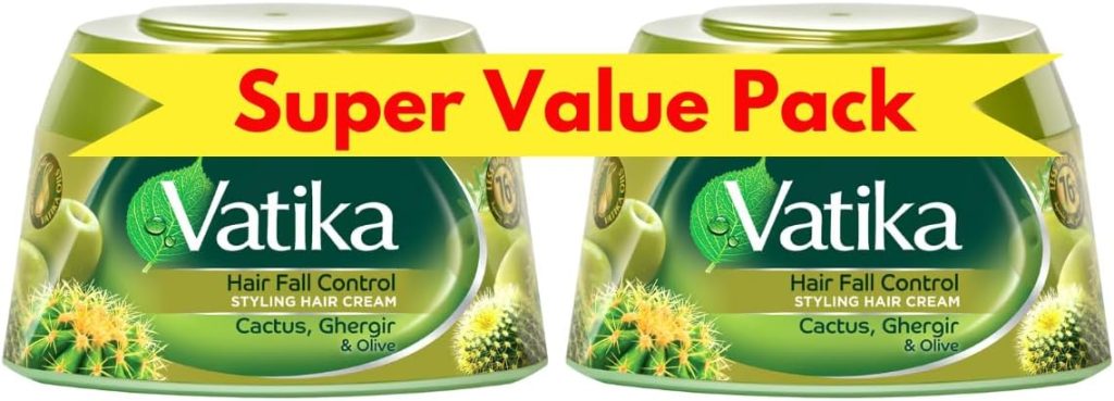 كريم للشعر للتحكم في تساقط الشعر من فاتيكا ناتشورالز - 140 مل × 2 بخلاصة الصبار والجرجير والزيتون يقلل بنسبة 76% عبوة اقتصادية للغاية قطعتين