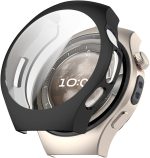 جراب حماية لساعة هواوي 5 46 ملم من ازوني مع واقي شاشة - تغطية كاملة من البولي يوريثين الحراري الناعم [حساس للمس] [مقاوم للخدش] [شفاف HD] ممتص صدمات حماية 360 درجة - اسود | متوافق مع ساعة هواوي 5 46