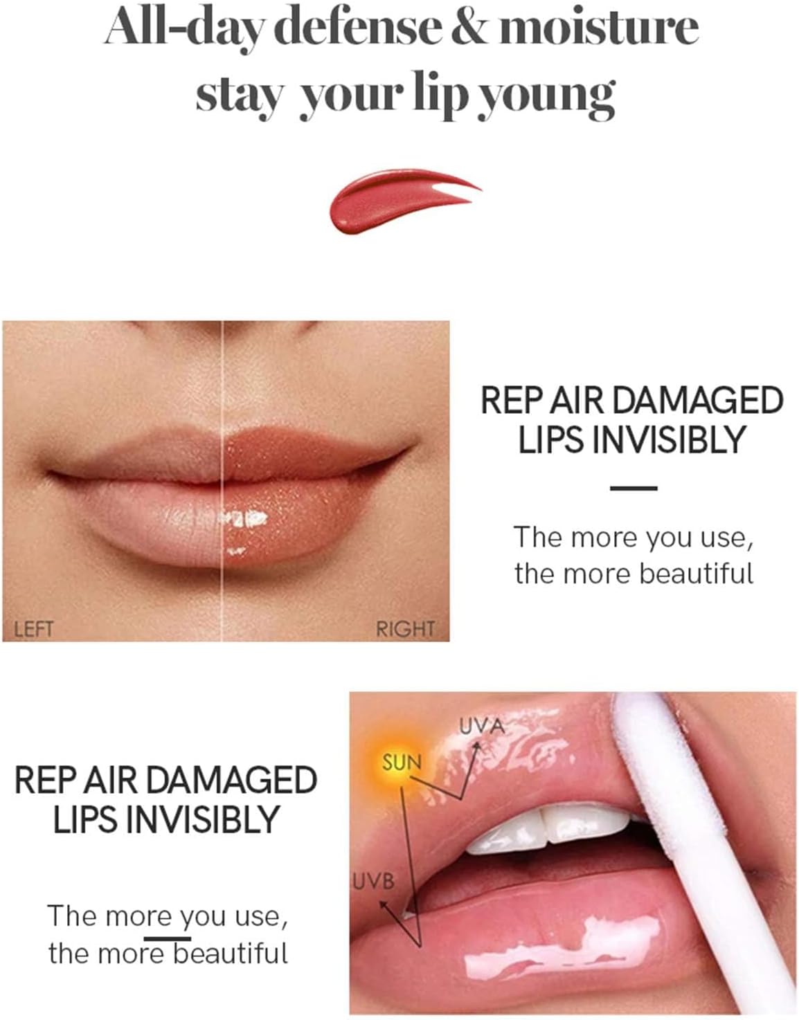 61ggjXTmSpL._AC_SL1500_.jpg مجموعة احمر شفاه سائل مرطب من 5 قطع، مجموعة ملمع شفاه عاكس مقاوم للماء، احمر شفاه سائل عاكس لتفتيح الشفاه وتعزيز الشفاه والعناية بالشفاه، مجموعة مكياج تجميل لطيفة - الصورة 5