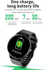 ⁦ساعة ذكية رياضية للرجال والنساء ضد الماء بخاصية مراقبة معدل ضربات القلب وتمارين اللياقة البدنية، متوافقة مع نظام اندرويد وIOS، أسود⁩ - الصورة ⁦4⁩