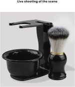 ⁦Men's Shaving Kit, Facial Cleaning Bowl, Beard Brush, Razor Stand, Beard Care⁩ - الصورة ⁦7⁩