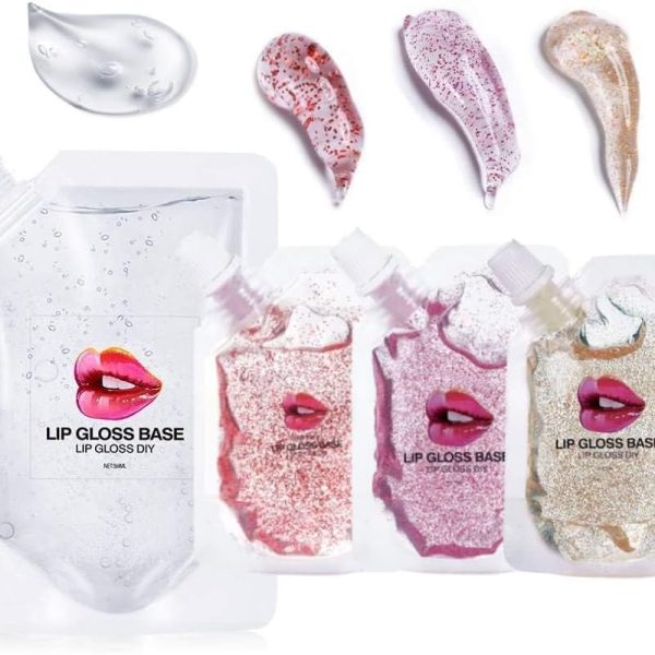 مجموعة اساس ملمع الشفاه التي تصنعها بنفسك - تركيبة مرطبة وغير لاصقة لملمع الشفاه المخصص، زيت مكياج شفاه نباتي (عبوة واحدة 50 مل + 3 عبوات 20 مل، متعددة الالوان، M)