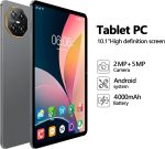 ⁦تابلت اندرويد 10.1 انش ثنائي شرائح الاتصال بذاكرة RAM 6GB وذاكرة روم 128GB وشاشة لمس IPS HD 1280×800 وبطارية 4000mAh وبلوتوث وكاميرا مزدوجة وجي ام اس وواي فاي من سي جي واي كيو (رمادي)⁩ - الصورة ⁦4⁩