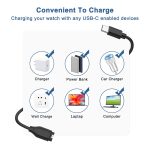 ⁦Zoye for Garmin Watch Charger, USB/Type C Charging Cable for Garmin Fenix 7 7S 7X 6 6S 6X 5 5S, Forerunner 945 45 45S 245 Music, Vivoactive 5 4 4S 3, Venu Sq 2 2S, Instinct (USB C 50CM)⁩ - الصورة ⁦4⁩