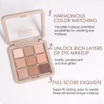 ⁦Shimmer Matte Nude Pink Eyeshadow Palette, Long Lasting Eyeshadow, Waterproof, Cruelty Free, 9 Coloer Blendable Shades in Soft Finishes With Beautiful Pearls⁩ - الصورة ⁦4⁩
