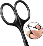 ⁦Oasisgalore Premium Nose Hair Scissors for Men Women, Facial Hair Small Grooming Scissors, Curved Safety Blades with Rounded Tip for Trimming Small Details Facial Hair, Ear Hair, Eyebrow - Black⁩ - الصورة ⁦4⁩