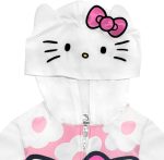 ⁦Hello Kitty Kids Onesie Pajamas - Girls Long Sleeve Zip Up Hooded Blanket Sleeper - One Piece Costume - Official License⁩ - الصورة ⁦2⁩