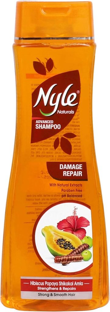 Nyle Damage Repair Shampoo with goodness of natural extracts of Shikakai, Amla, Hibiscus and Papaya for Strong & Smooth Hair (400ml)