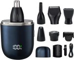 Saraele Nose Hair Trimmer for Men Nose Trimmer for Men Full Body Washable Grooming Set Six-In-One Grooming Set Waterproof Smart Digital Display Portable and Compact to Solve Your Hair Problems
