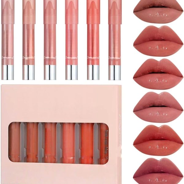 مجموعة احمر شفاه مرطب من جلوسي، كوب مقاوم للماء ويدوم طويلا وغير لاصق، قلم تحديد الشفاه ومستحضرات التجميل، هدية للنساء