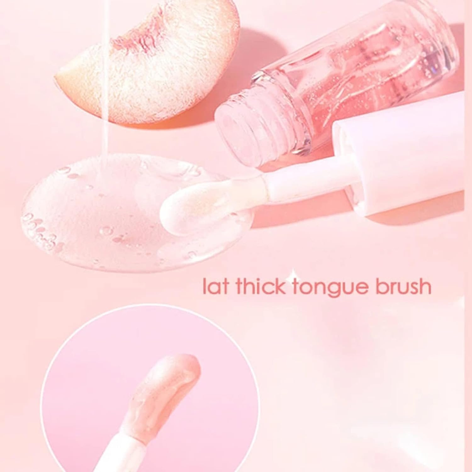 61mzy2I4JL._AC_SL1500_.jpg ملمع شفاه بنكهة الفواكه، زيت مرطب يدوم طويلا في الفراولة والخوخ، مرطب شفاه مغذي للحصول على لمسة نهائية ناعمة ولامعة، قطعتين - الصورة 5