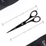 ⁦Tecto 6" Hair Dressing Scissors Sharp, Hair Cutting Scissor for Professional, Hairdressers Barbers Stainless Steel Hair Cutting Shears, Sharp Hair Scissors for Women, Men, Children and Adults (Black)⁩ - الصورة ⁦2⁩
