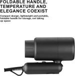 ⁦مجفف شعر قابل للطي للمنزل وصالونات السفر، مجفف شعر محمول 1200 واط بتقنية ايونية، اداة تصفيف الشعر الاحترافية مع اعدادين للسرعة، تحكم ايوني في التجعد⁩ - الصورة ⁦2⁩