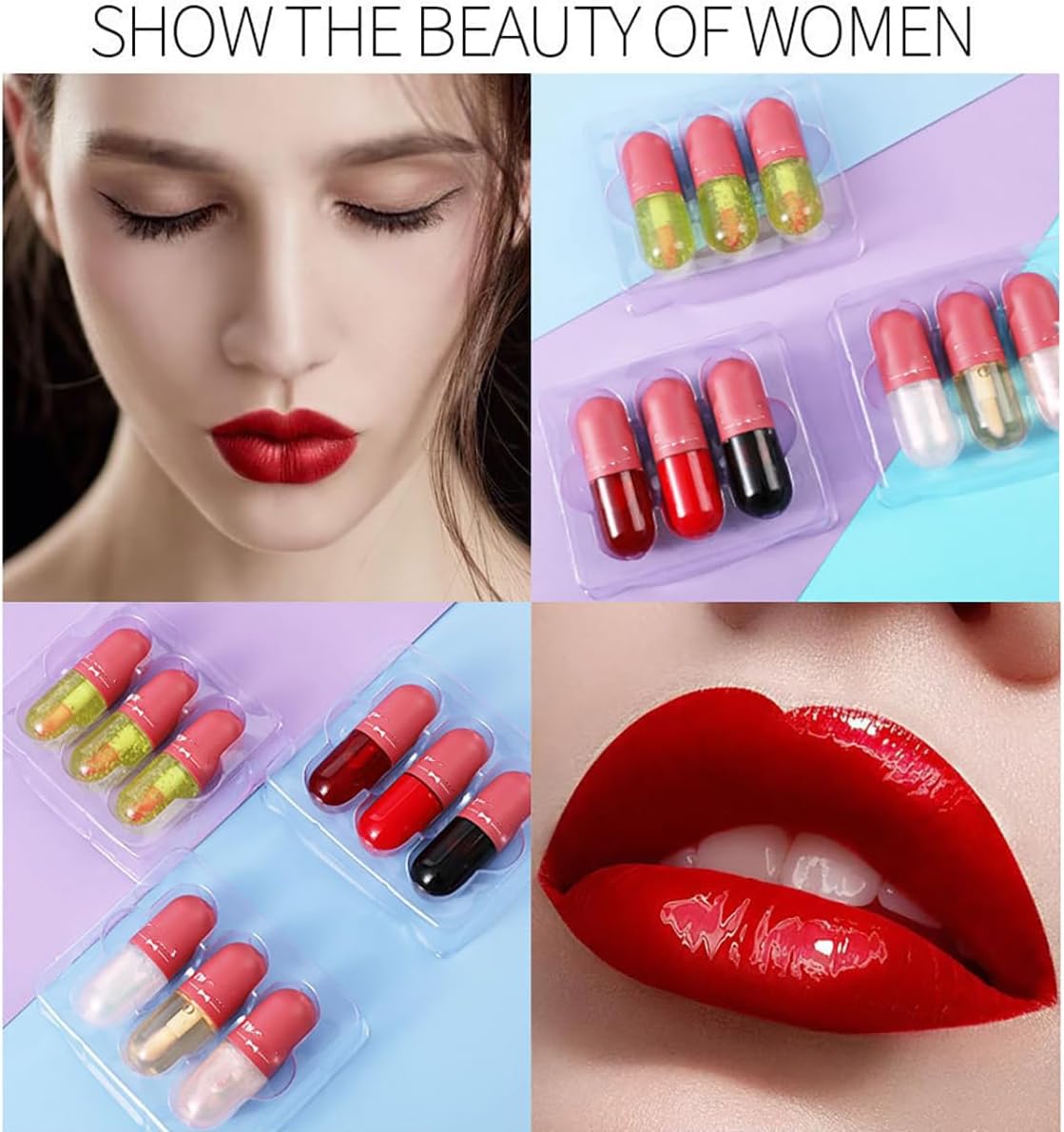 61oXCiIAdL._AC_SL1200_.jpg 3 قطع من زيت الشفاه الزجاجي، ملمع شفاه ملون مرطب، ملمس منعش وغير لزج، مغذي لترميم الشفاه وتفتيح الشفاه والعناية بالشفاه - الصورة 5