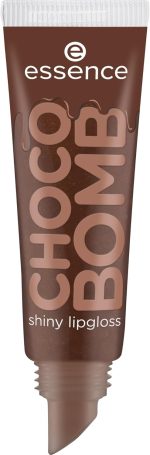 ⁦essence CHOCO BOMB Shiny Lip Gloss No. 01, Brown, Natural, Shiny, Radiant Fresh, Shimmering, Vegan, No Preservatives, No Parabens, No Microplastic Particles, Pack of 10 ml⁩ - الصورة ⁦2⁩