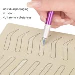 ⁦Kufoo 1mm Single Side Pattern Black Inkless Microblading Supplies, 10 PCS Microblading Practice Skin Silicon for Eyebrow Microblading Supplies Machine Parts 1mm Single⁩ - الصورة ⁦2⁩