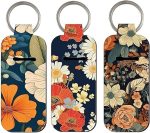 Portable Chapstick Holder Keychain with Clip,Lip Balm Sleeve Pouch Organizer for Women and Girls,Convenient Chapstick Lip Balm Holder Key Chain for Easy Access,Durable and Stylish Lip Gloss Holders