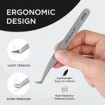 BEYELIAN Volume Queen Curved Eyelash Extension Tweezers for 3D-6D Volume Lash Application Stainless Steel Precision Tweezers (#AS09) - الصورة 5