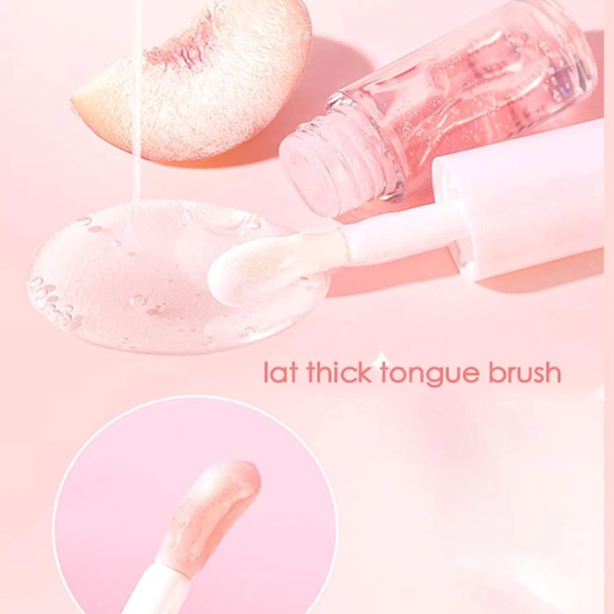 ⁦Khazna Fruity Flavors Lip Glosses, Long Lasting Moisturizing Lip Glow Transparent Lip Oil Strawberry and Peach Flavors Lip Care Lip Balm, 2Pcs⁩ - الصورة ⁦5⁩