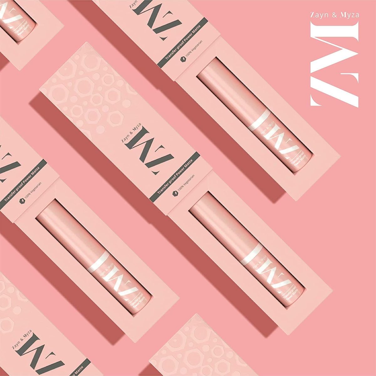 ⁦ZM Zayn & Myza Transfer-Proof Power Matte Lip Colour - Extremely Smooth, Smudge Proof & Lightweight Formula, 3.2 g (Blushing Beauty)⁩ - الصورة ⁦6⁩