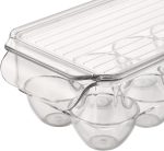 ⁦Lawazim Egg Holder for Fridge - Clear Plastic Egg Storage Container with Lid, 14-Egg Capacity, and BPA-Free Stackable Design - for Refrigerator Organization, Meal Prep, and Small Kitchens⁩ - الصورة ⁦6⁩