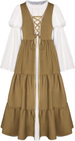 Scarlet Darkness Girls Renaissance Dress Medieval Peasant Long Sleeve Dresses