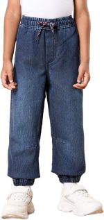 REDTAG Boys Navy Solid Pull-on Jeans