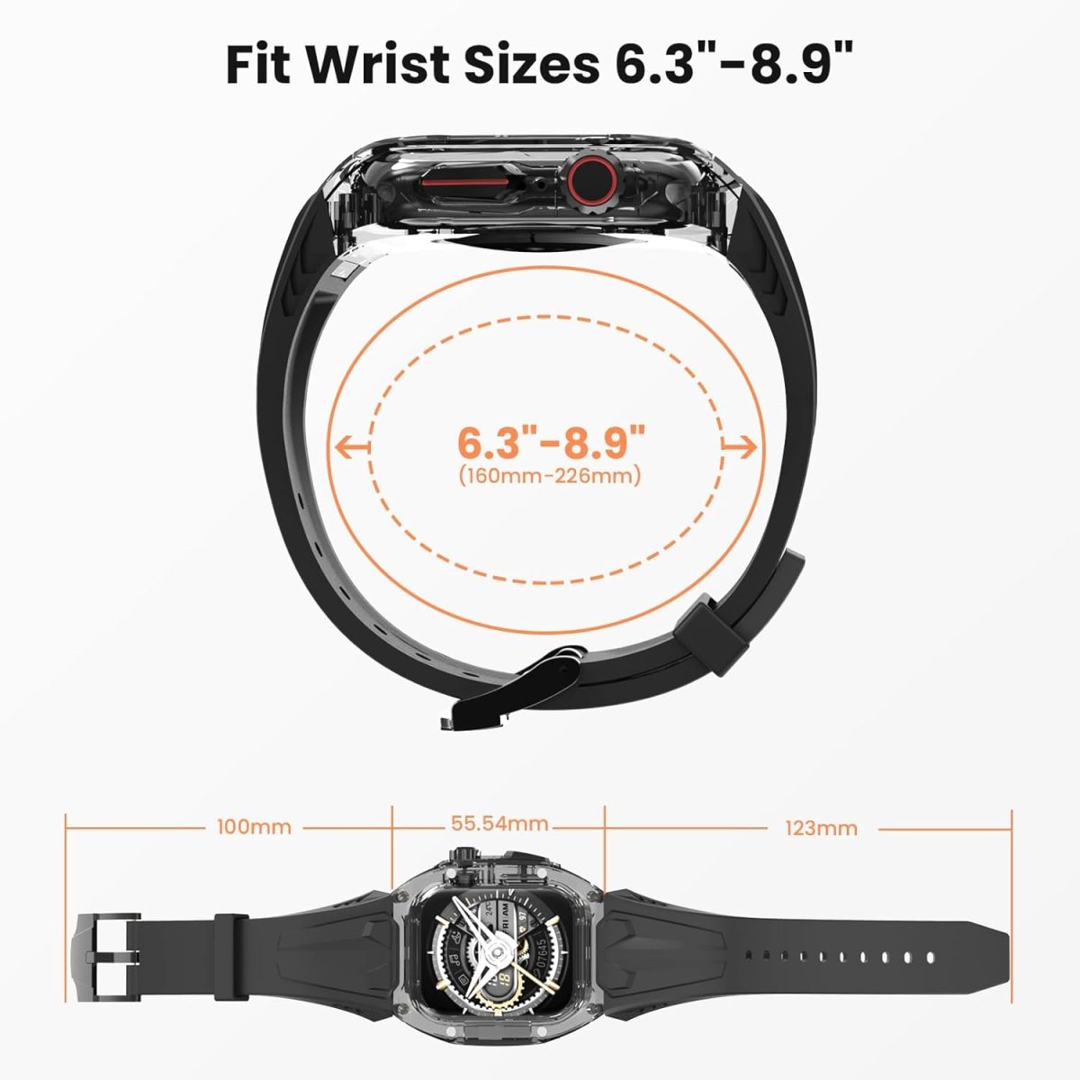 ⁦Rugged Case & Band for Apple Watch 46mm - Shockproof TPU Strap with PC Bumper, Compatible with Ultra 2/Series 10/9/8/7/6/SE/5/4 (Men/Women)⁩ - الصورة ⁦6⁩