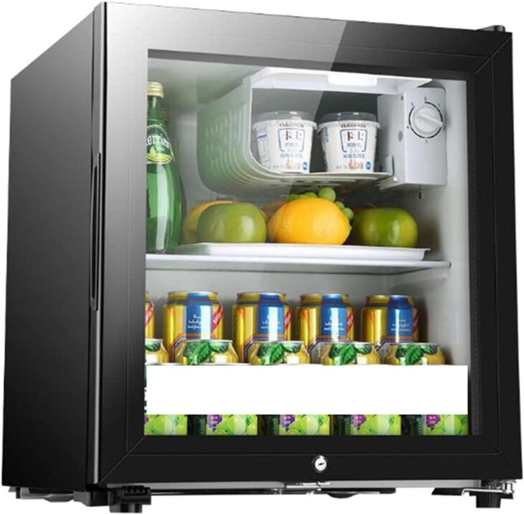 QBNZAXC Mini fridge Household Small Refrigerator, Single Door Glass Thermostatic Wine Cabinet, Hotel Refrigerated Wine Cabinet
