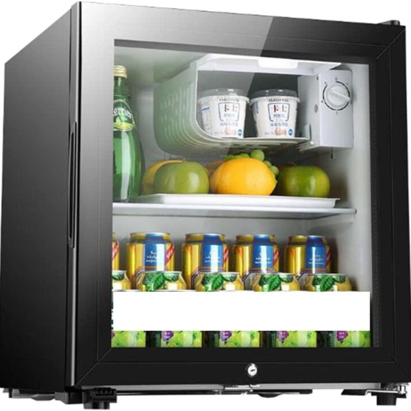 QBNZAXC Mini fridge Household Small Refrigerator, Single Door Glass Thermostatic Wine Cabinet, Hotel Refrigerated Wine Cabinet