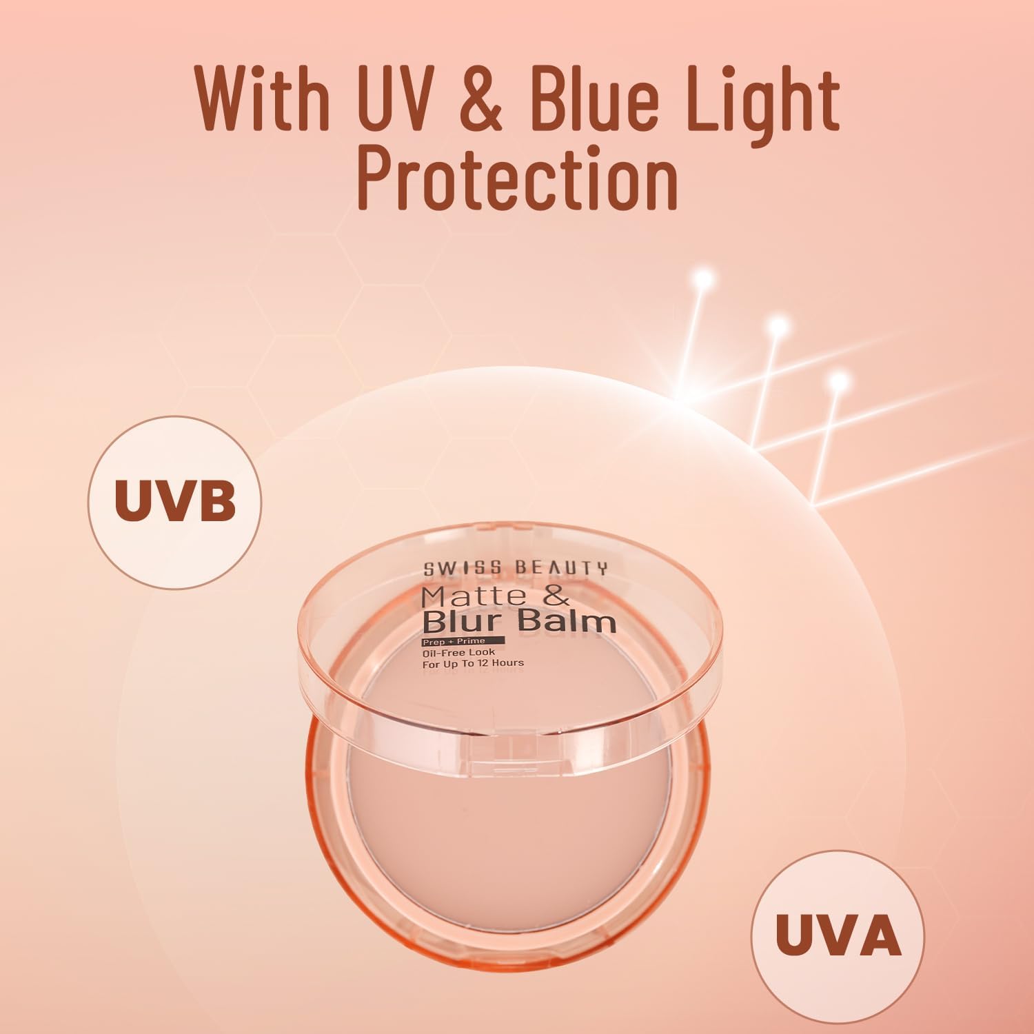 61rjup2b3HL._AC_SL1500_.jpg بلسم مات اند بلور لتجهيز البشرة قبل المكياج لمعان خالي من الزيوت لمدة 12 ساعة مع فيتامين E وB3 للحماية من الأشعة فوق البنفسجية من سويس بيوتي - الصورة 5