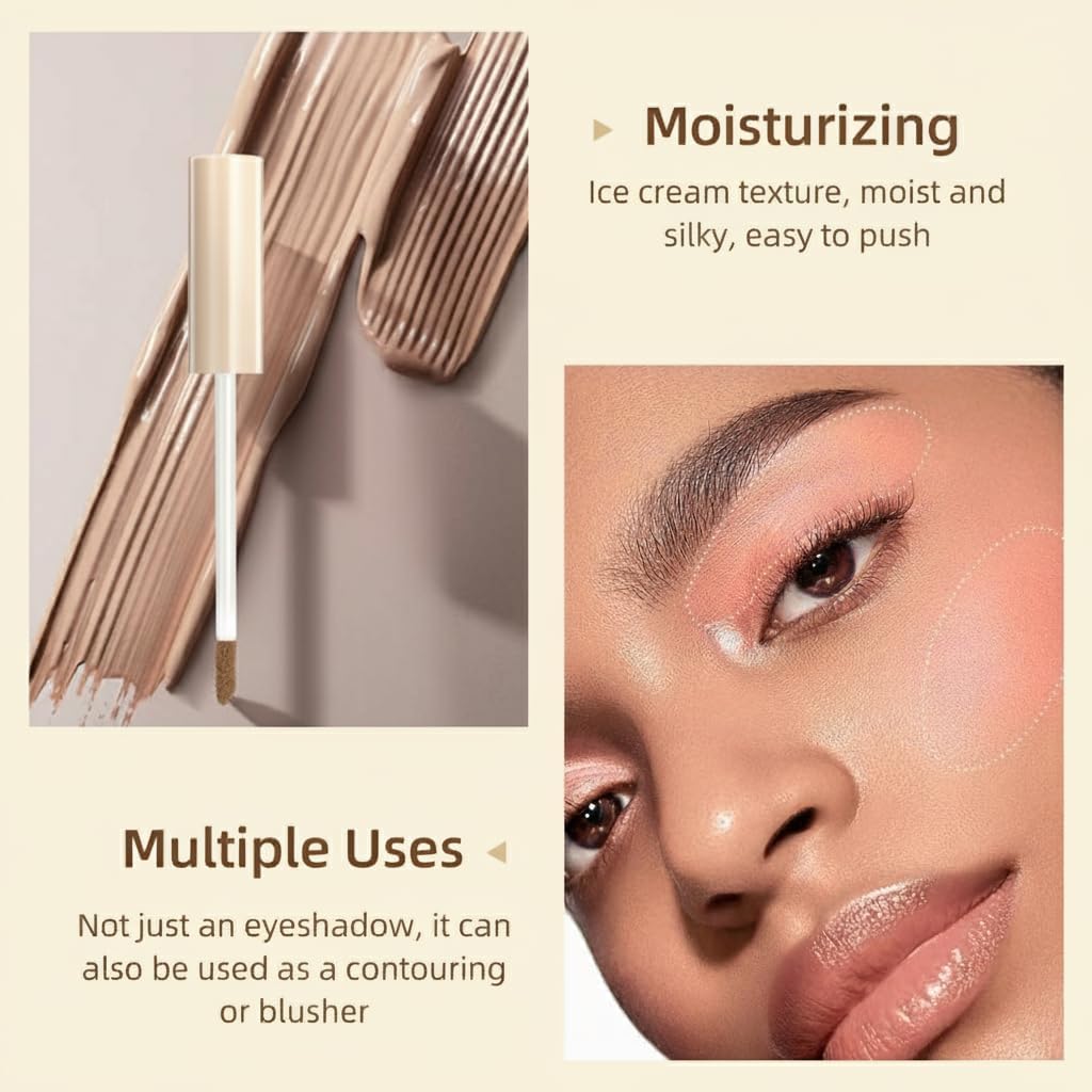 61s4wA3nL3L._AC_SL1024_.jpg مجموعة ظلال عيون سائلة مخملية مات عالية التركيز وسريعة الجفاف وتدوم طويلا بالوان اسود ورمادي داكن وبيج نود تتضمن 8 الوان، من سيوسي، مسحوق - الصورة 3