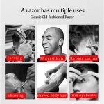 ⁦Bukela Professional Straight Edge Razor with 100 Single Straight Razor Blades, Disposable Barber Straight Razor Blades Kit, Close Shaving Men's Manual Shaver⁩ - الصورة ⁦6⁩