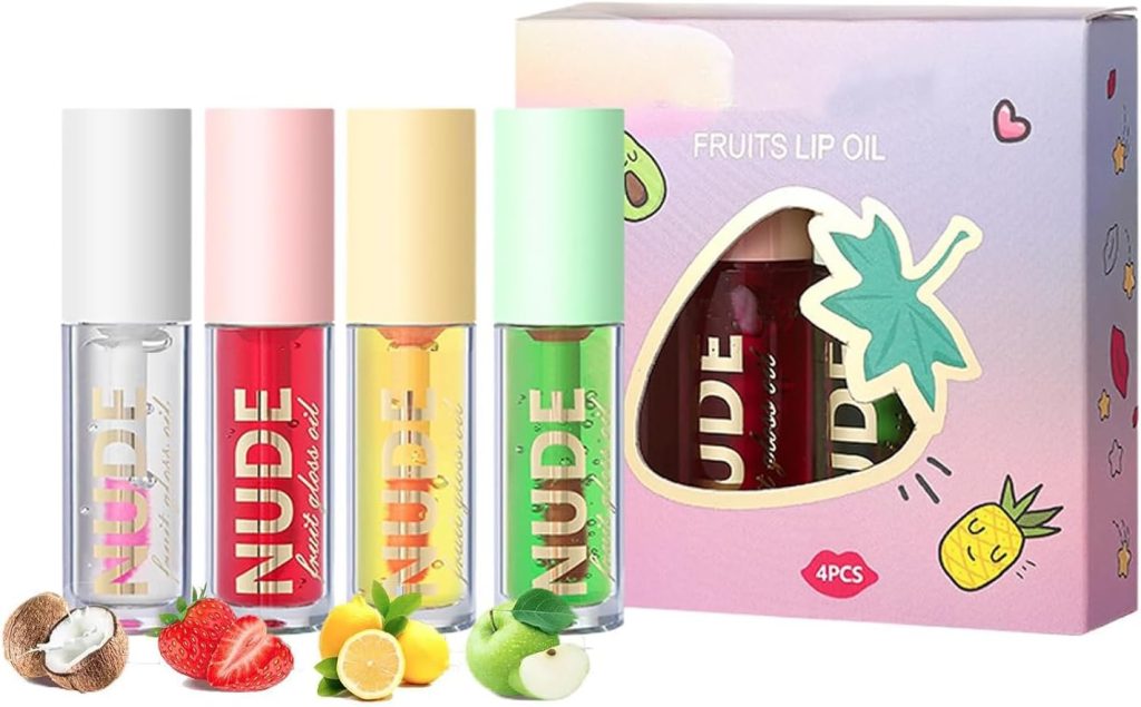 ملمع شفاه غني بالاروسال، مجموعة ملمع شفاه سحري متغير اللون، زيت شفاه خفيف بنكهة الفاكهة، يغذي البشرة