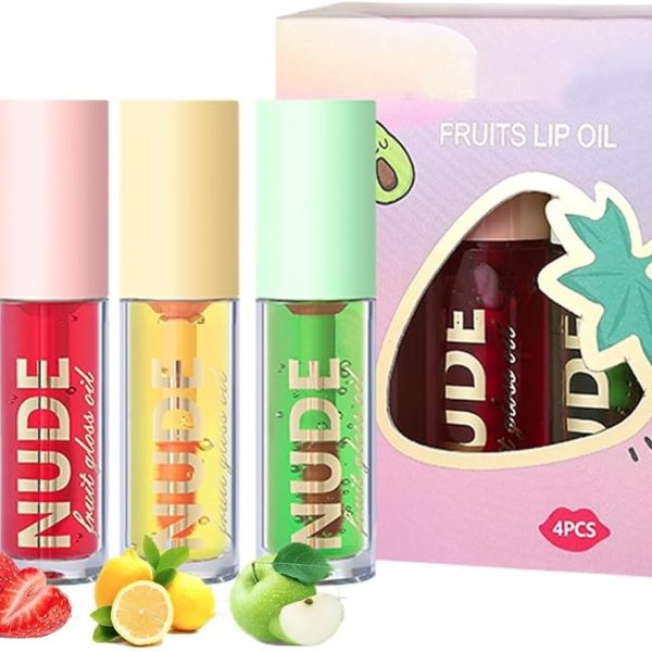 ملمع شفاه غني بالاروسال، مجموعة ملمع شفاه سحري متغير اللون، زيت شفاه خفيف بنكهة الفاكهة، يغذي البشرة