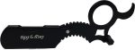 Straight Edge Shaving Razor with Finger Insert Handle – Barber Razor for Men | Manual Grooming Tool for Beard Shaping & Lineups | Stainless Steel Blade Holder