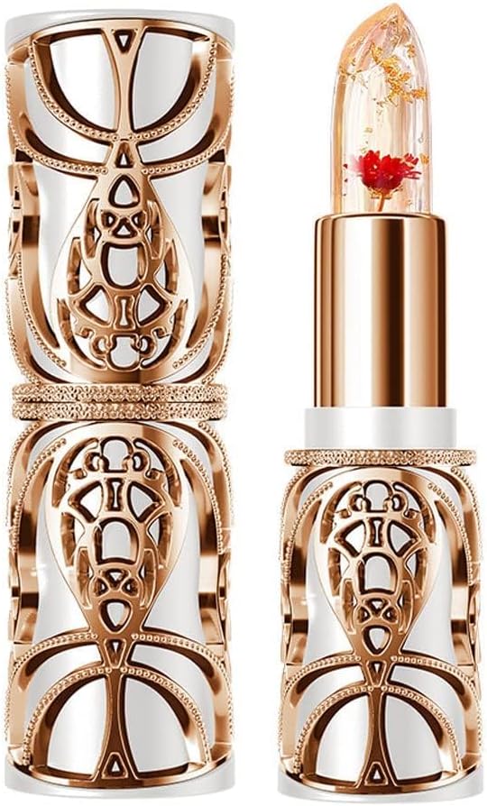 Crystal Flower PH Lip Balm, Color Changing Magic Jelly Lipstick, Jelly Luxury Long Lasting Nutritious Gloss Clear pintalabios magicos, Red Flower