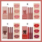 ⁦3 Colors Red Tube Lipstick, Labiales Mate Velvet Lipstick Moisturizer and Smooth, Long Lasting 24 Hours Waterproof, Set B⁩ - الصورة ⁦5⁩