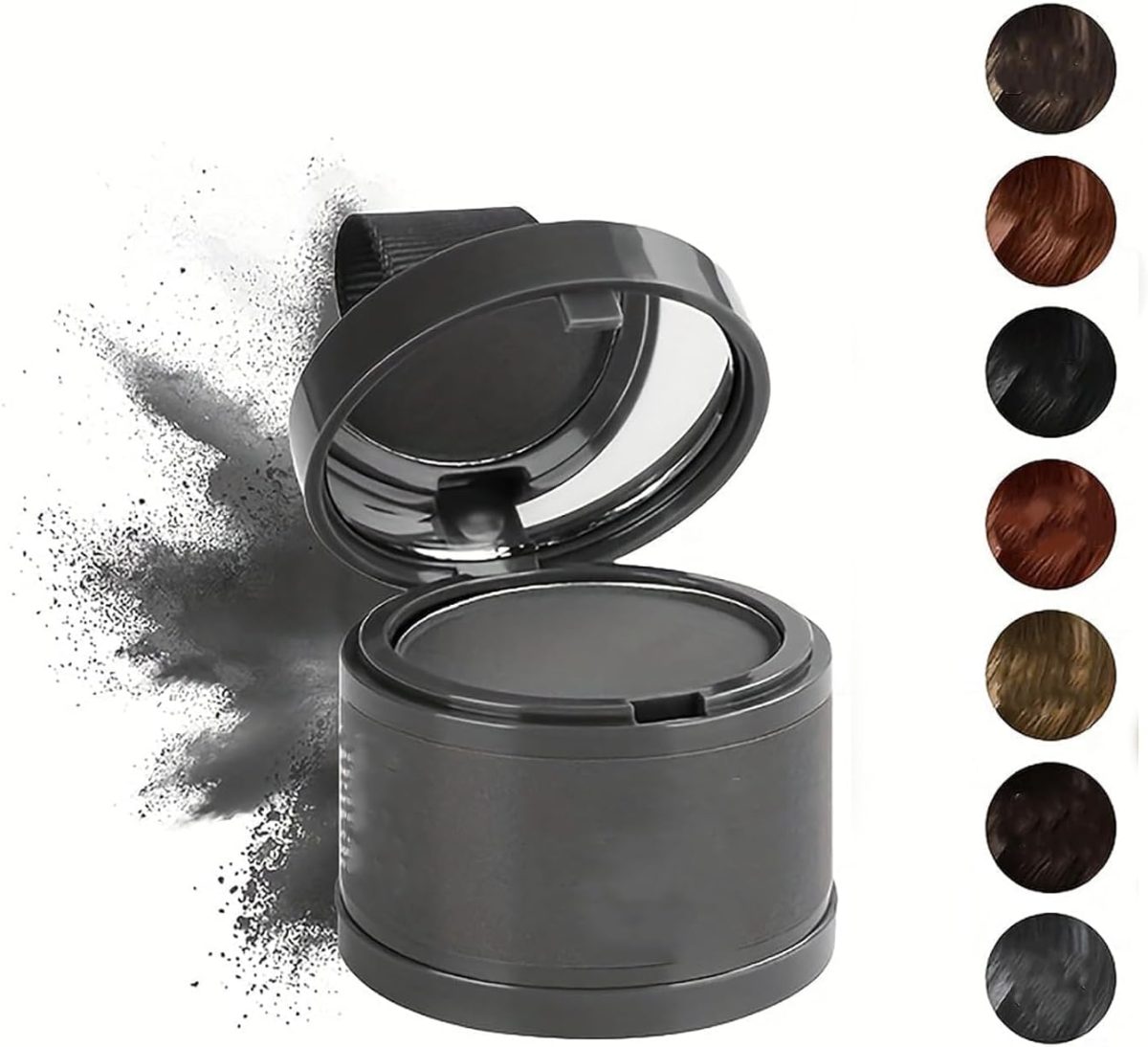 ⁦Hairbear Hair Filler,Hairline Shadow Powder,Hairline Powder Instantly Conceals,Instant Volume&scalp Coverage for Thinning Hair,Fast & Full Care, 100% Water Sweat Resistant (L, Dark gray)⁩ - الصورة ⁦3⁩