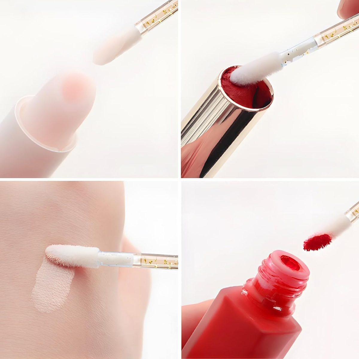 ⁦NALACAL Disposable Crystal Lip Brushes Stick, 100 Pcs Lip Gloss Brushes Lipstick Applicator, Makeup Beauty Brushes for Lipstick Lip Gloss Lip Mask Eyeshadow, Yellow⁩ - الصورة ⁦3⁩