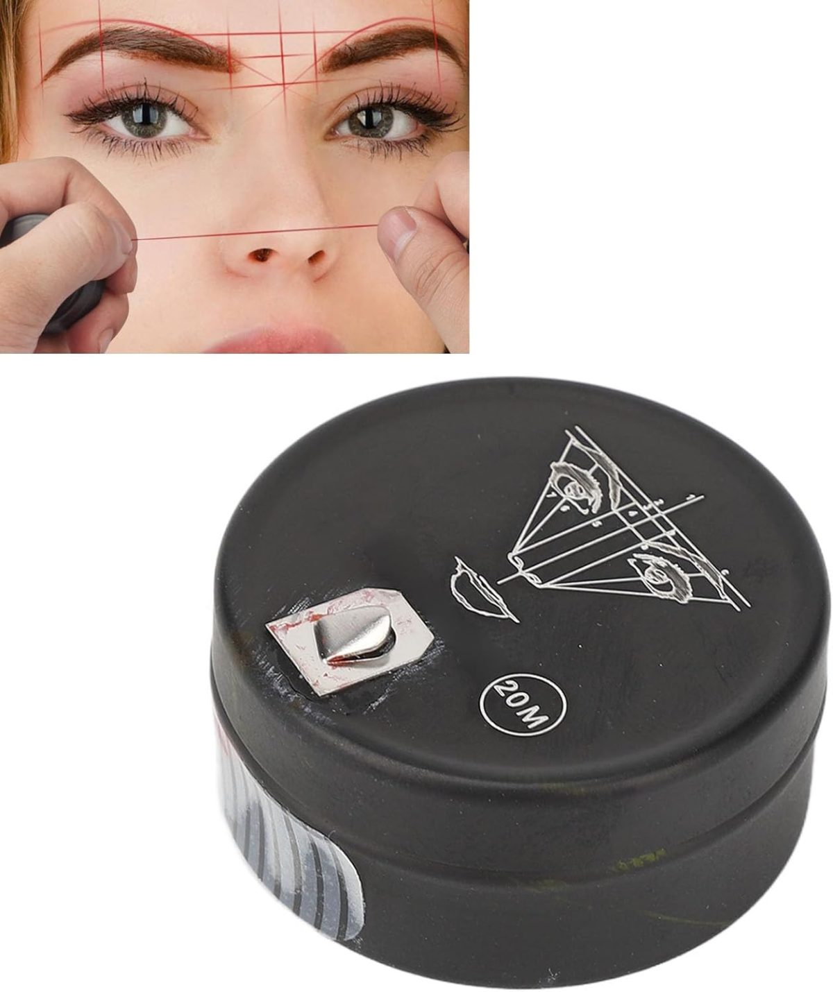 ⁦Soraz Inked Eyebrow Mapping String, Thin Marks Eyebrow Mapping String for Permanent Makeup (Red)⁩ - الصورة ⁦7⁩