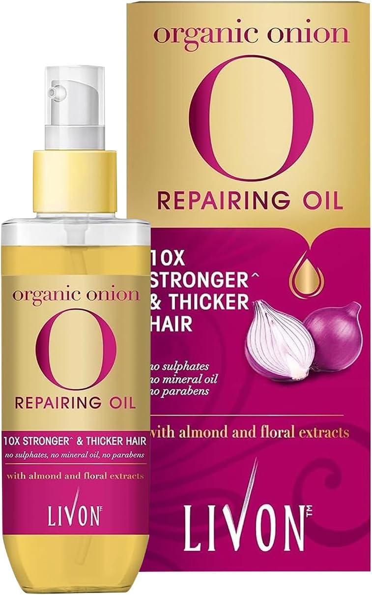 61vtC6hVf3L._AC_SL1500_.jpg Livon Organic Onion Repairing Serum Oil |For Stronger & Thicker Hair | Enriched with Almond & Floral Extracts | Sulphate & Paraben Free | Lightweight & Non Greasy | 100ml