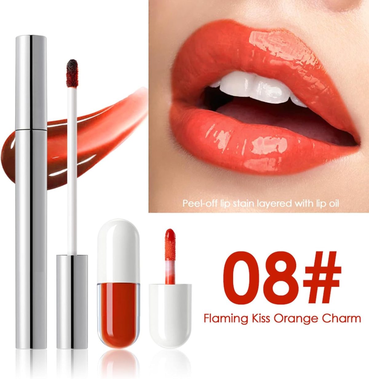 ⁦Lip Gloss Set - Waterproof Lip Stain - Long-Lasting Smudge Proof Lipstick, Makeup Set for Women Girls Everyday Wear Travel Commuting Dating Wedding⁩ - الصورة ⁦5⁩
