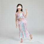⁦THE WHITE SHOP Mermaid Swimsuit Bikini Set for Little Girls Princess Ariel Swimming Costume 4 Pieces Kids Role Play Bathing Suit Set，Mermaid for Swimming Girls Swimsuit Princess⁩ - الصورة ⁦7⁩