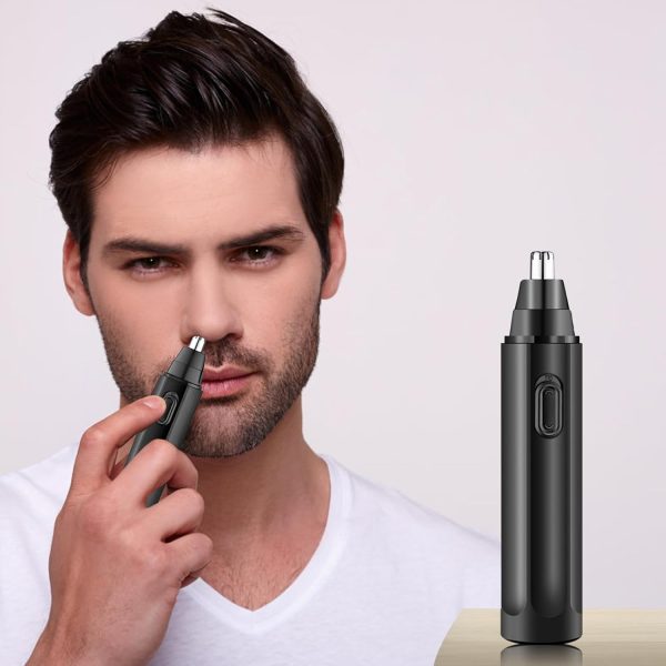 Electric Nose Hair Trimmer for Men and Women Battery Operated Clipper Waterproof Tool with Rotary Blade for Precision
