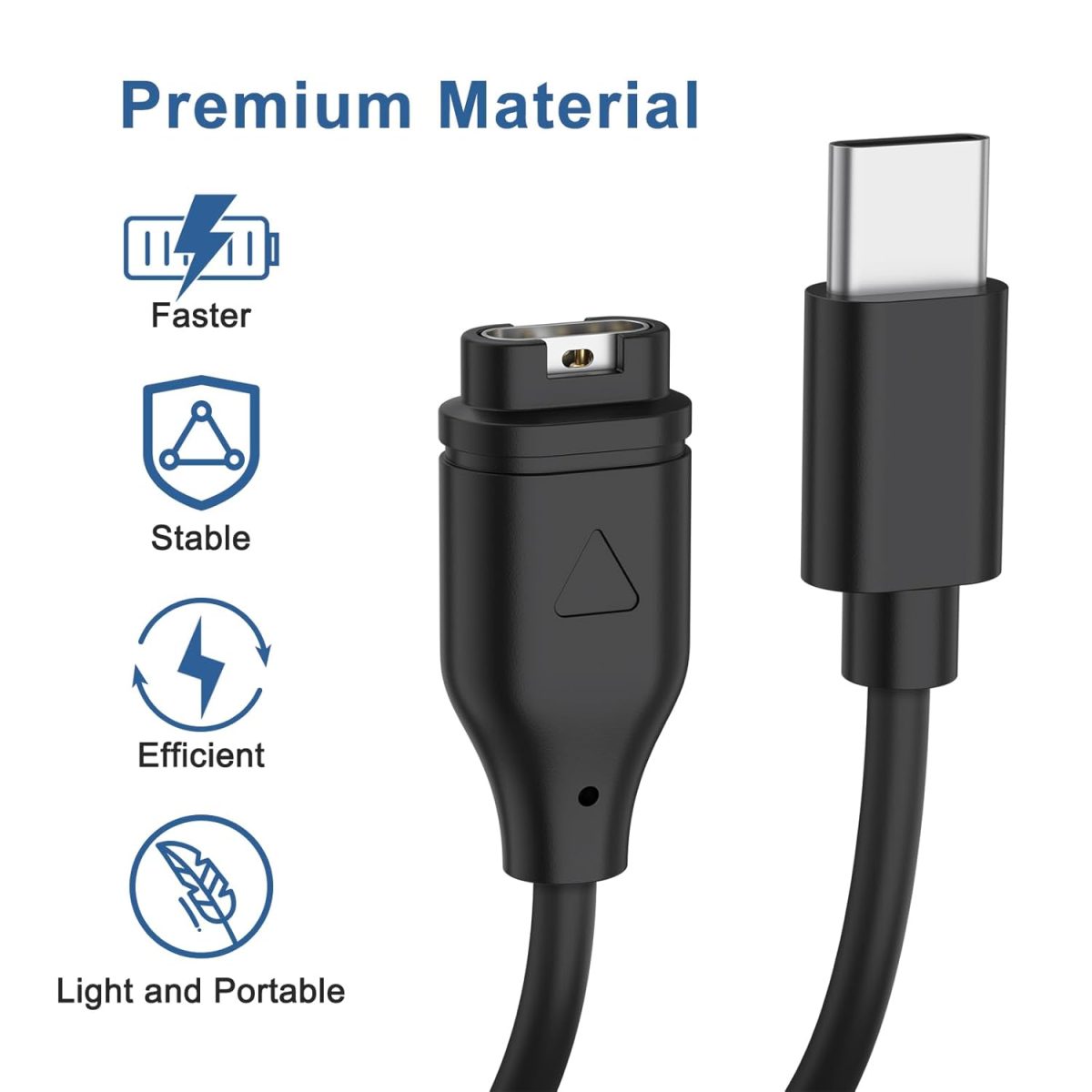 ⁦Zoye for Garmin Watch Charger, USB/Type C Charging Cable for Garmin Fenix 7 7S 7X 6 6S 6X 5 5S, Forerunner 945 45 45S 245 Music, Vivoactive 5 4 4S 3, Venu Sq 2 2S, Instinct (USB C 50CM)⁩ - الصورة ⁦3⁩