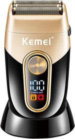 KEMEI Electric Shavers for Men, Cordless Foil Professional Barber Shavers, Reciprocating Twin Blade Razor Rechargeable Precision Beard Bald Head Trimmer with Display