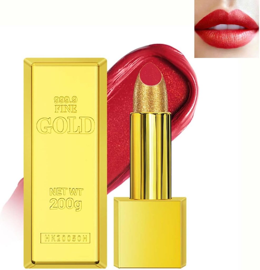 احمر شفاه ذهبي، ملون شفاه مخملي نود احمر وزهري، لا يتلطخ ولا يبهت، ناعم يدوم طويلا غير لاصق، ملمع شفاه مقاوم للماء غير لامع، مكياج يومي للسيدات، مكياج اساسي للنساء